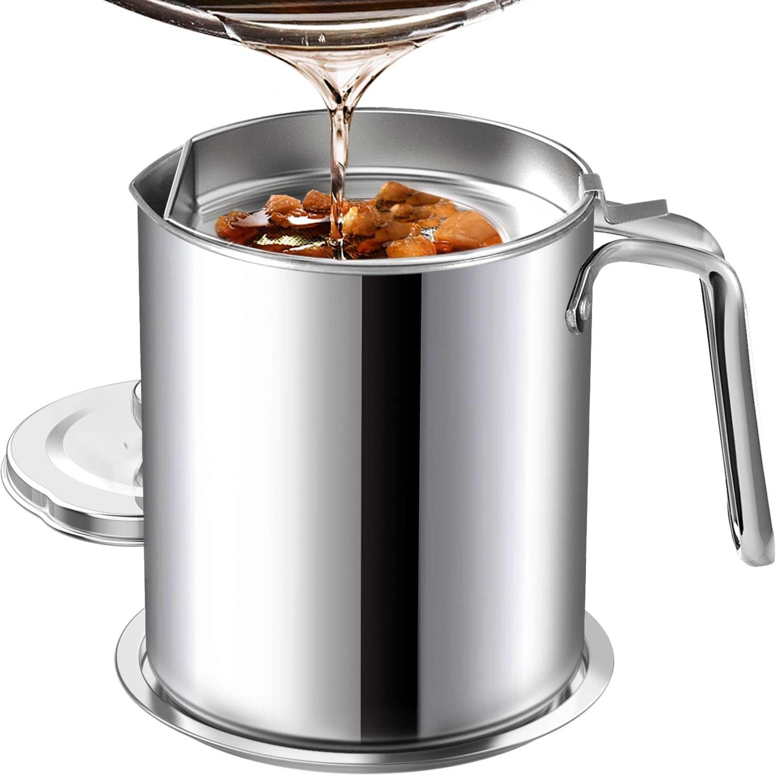 Chihee bacon-grease-saver with stainless steel container for easy, clean oil reuse.