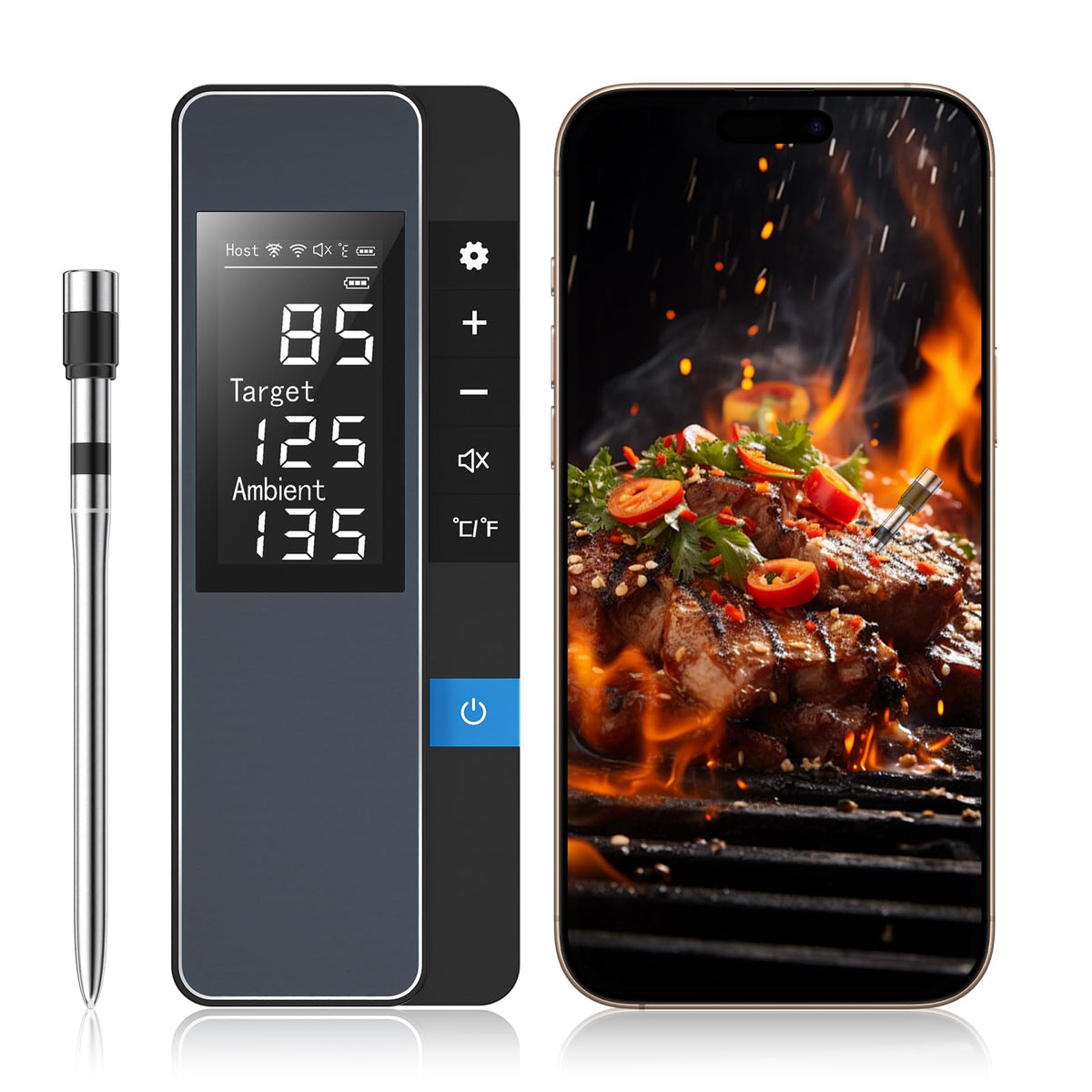 Chihod Smart Meat Thermometer in use on oven for precise cooking
