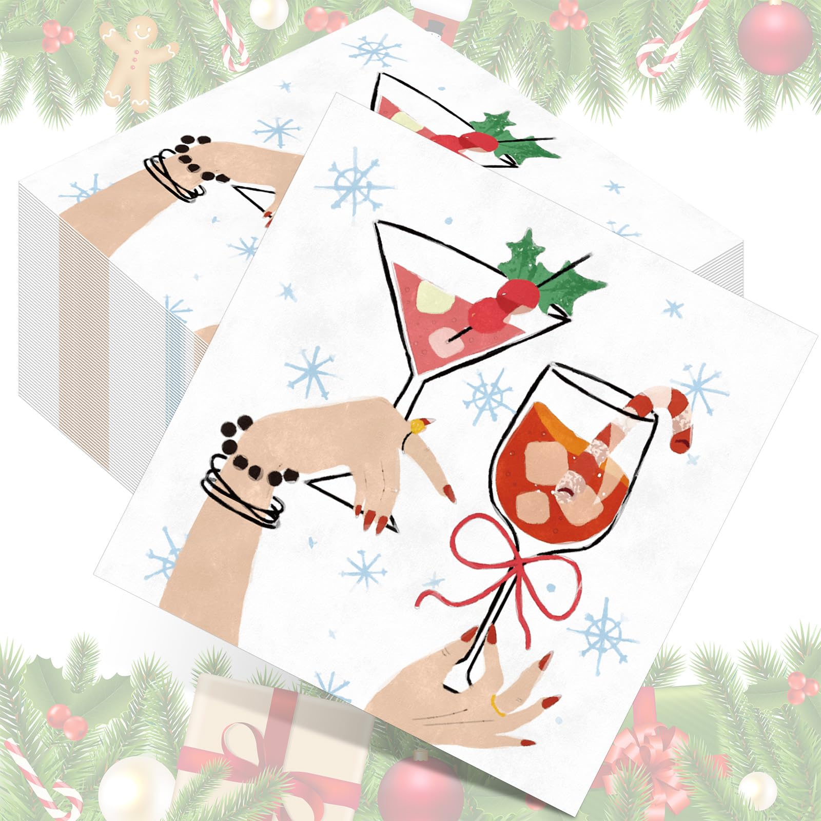 Chiisong Christmas Cheers napkins in red and green plaid brighten the festive table