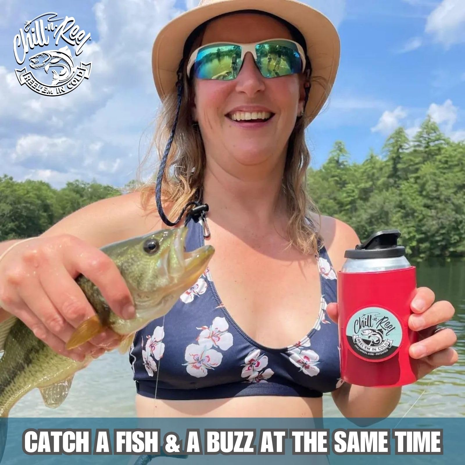 Chill-N-Reel fits standard 12 oz cans for versatile use