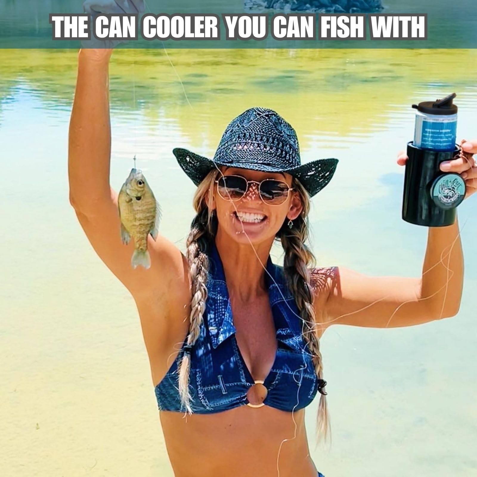 Chill-N-Reel foam coolie insert keeps drinks cold during long fishing trips