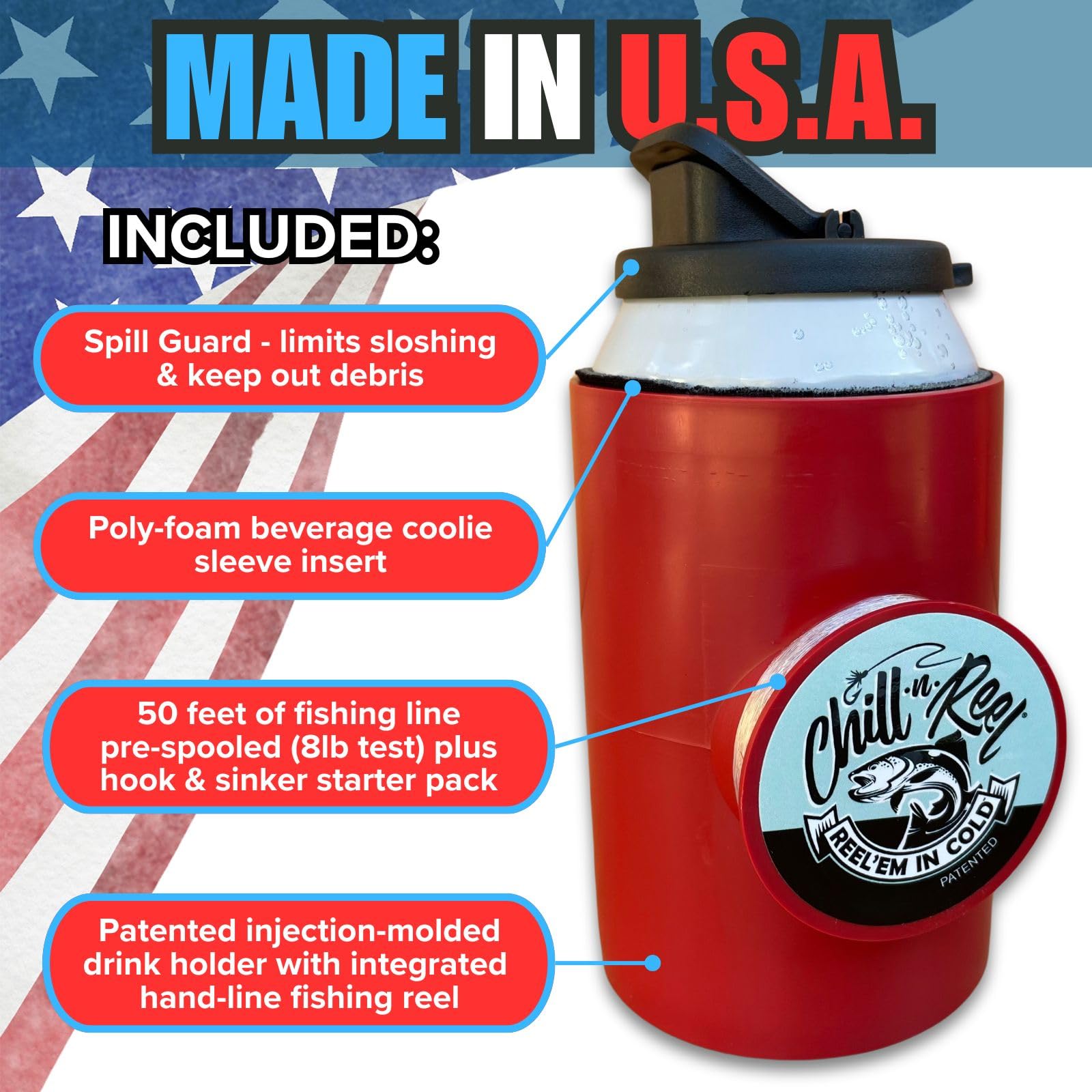 Chill-N-Reel included sinker supports versatile on-water use.