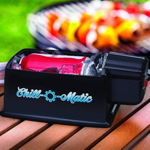 Chill-O-Matic chills 12oz cans in 60 seconds, ideal for quick refreshment.