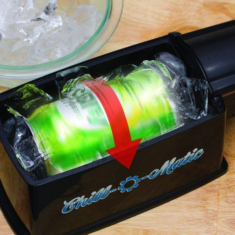 Chill-O-Matic portable cooling device outdoors, perfect for picnics and tailgates.