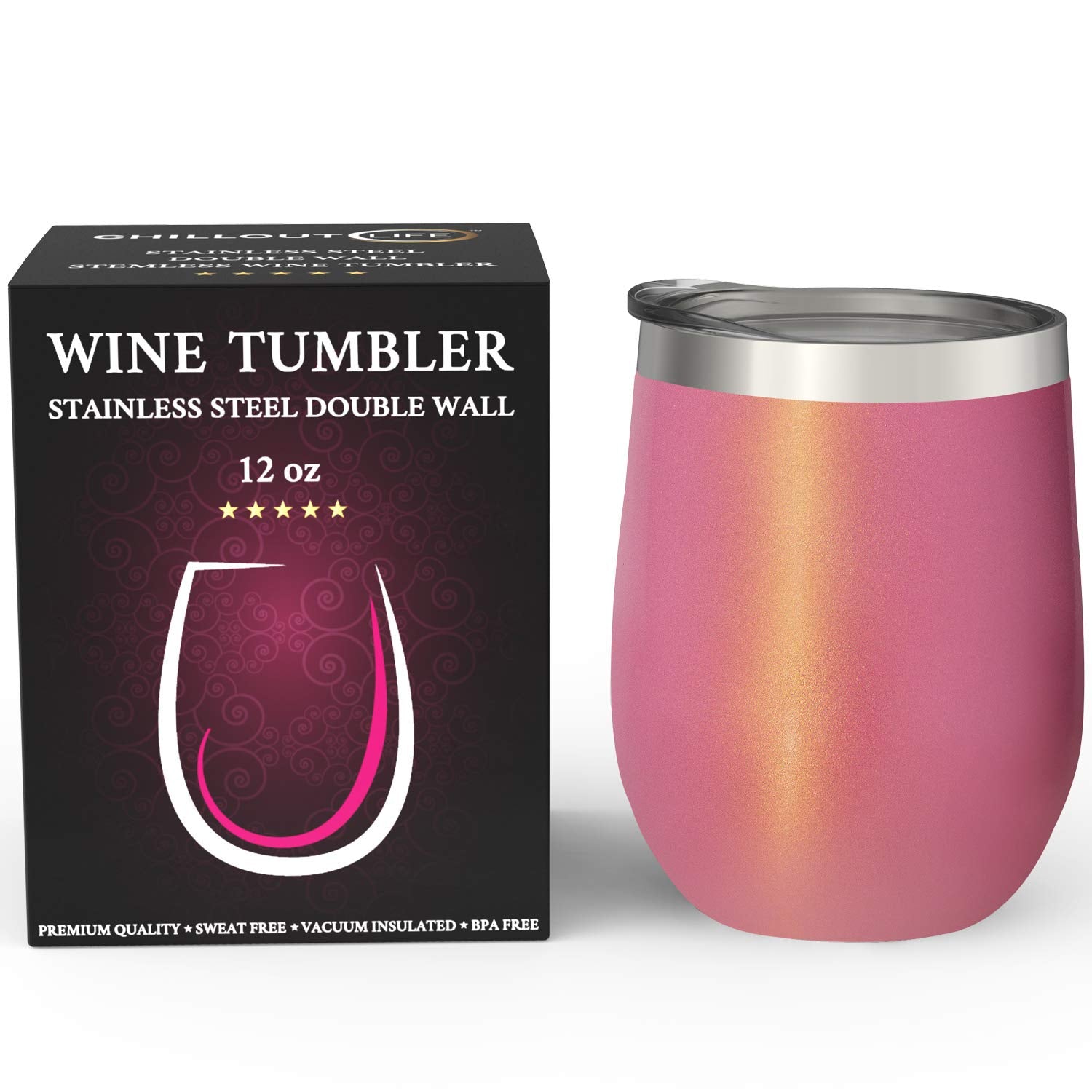 CHILLOUT LIFE double-wall vacuum insulated tumbler keeps drinks cold or hot
