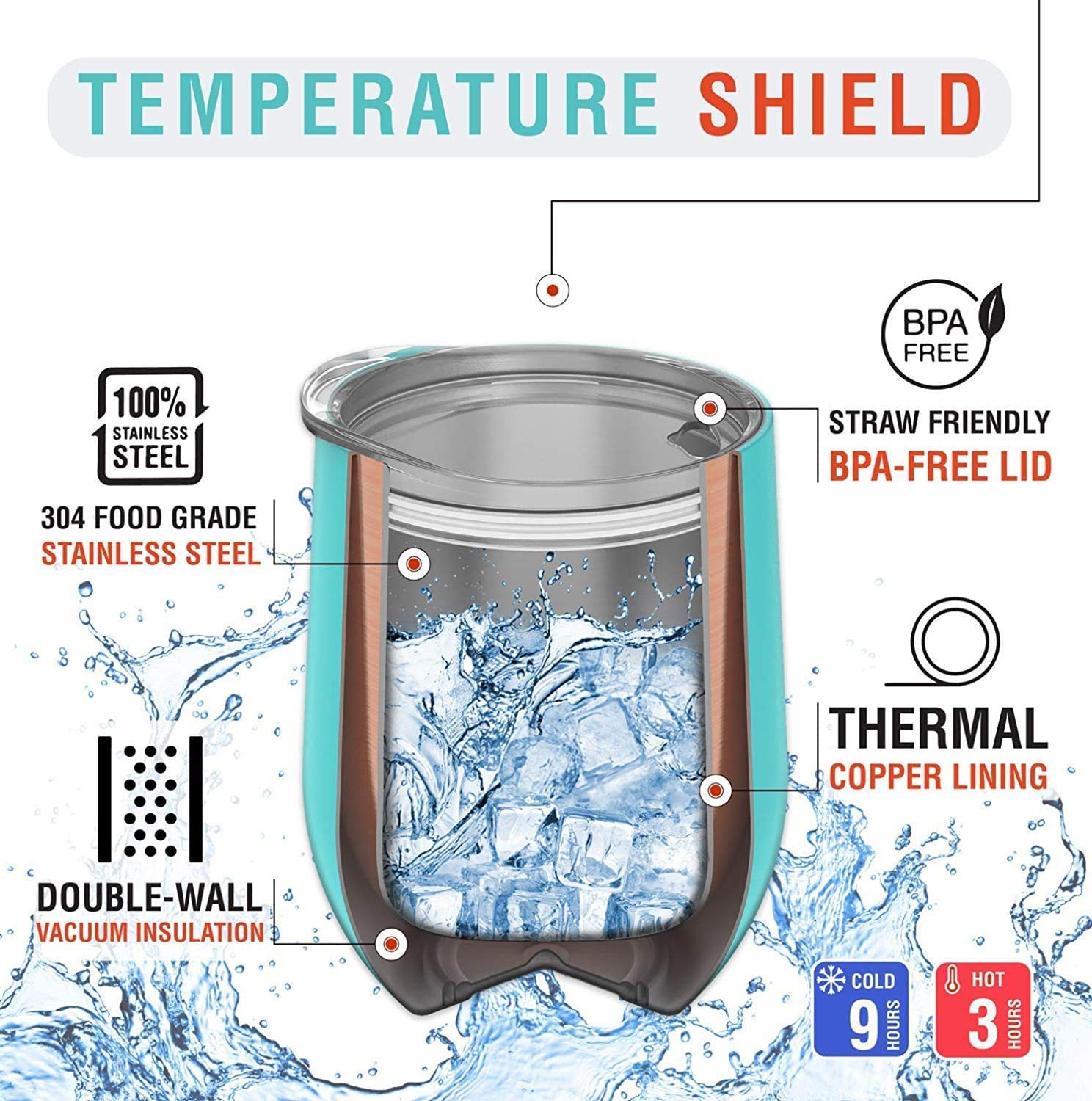 CHILLOUT LIFE durable 304 18/8 stainless steel resists wear during daily use.