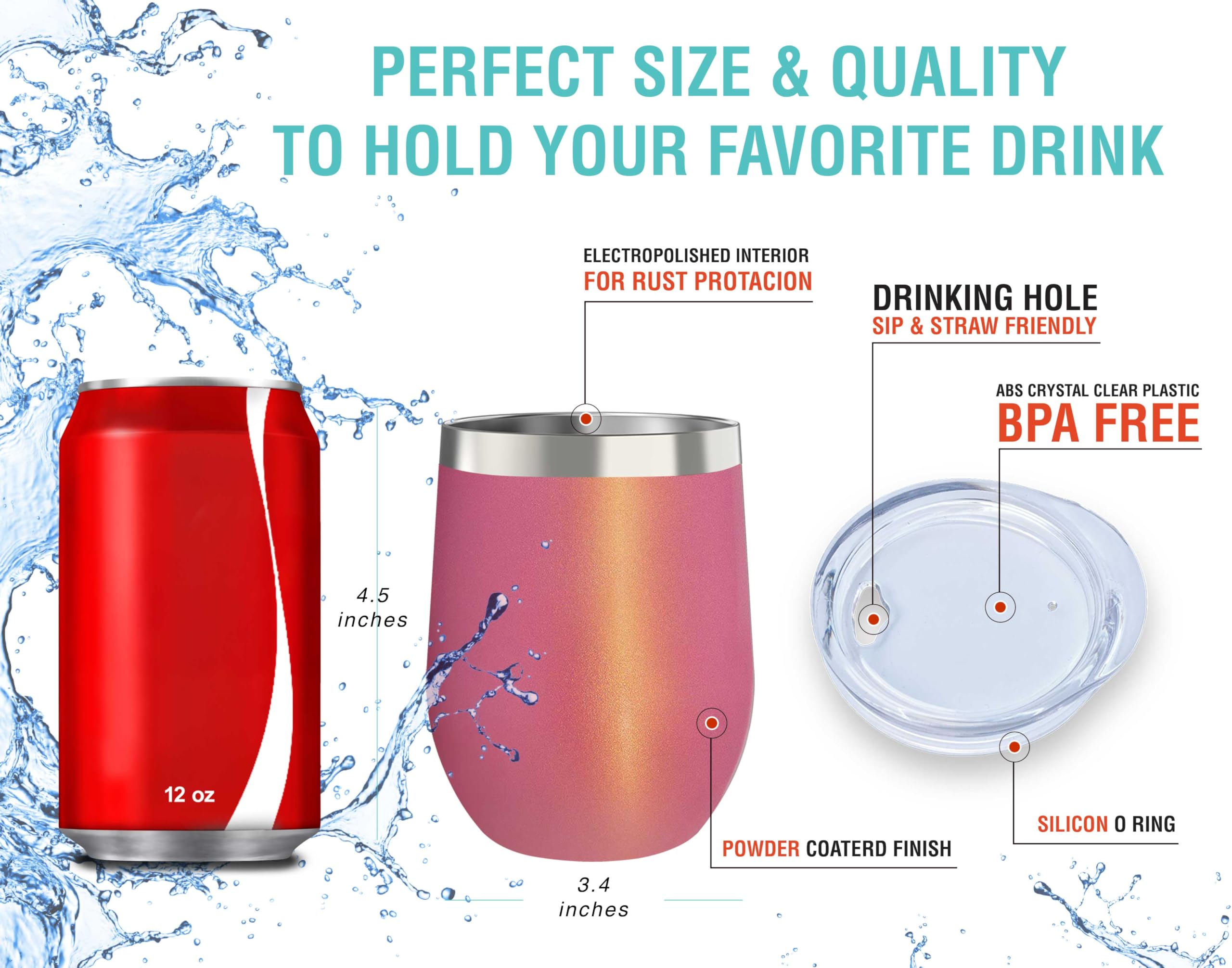 CHILLOUT LIFE removable BPA-free lid for easy sipping on the go