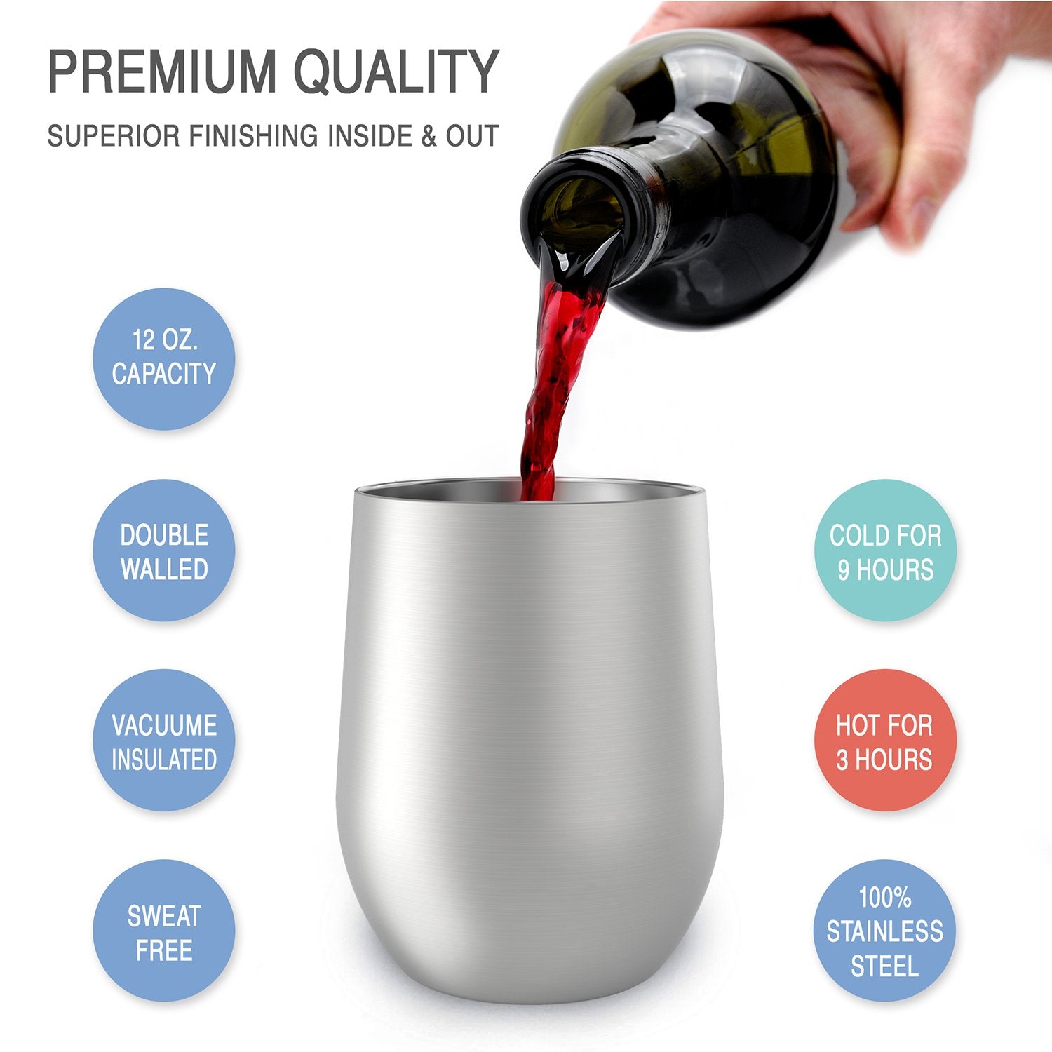 CHILLOUT LIFE unbreakable stainless steel design avoids breakage.