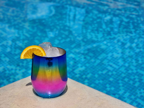 CHILLOUT LIFE colorful metal wine glass adds style to any outing.