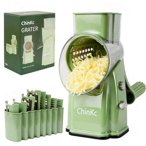 ChinKc upgrade rotary cheese grater with handle for stable countertop grating