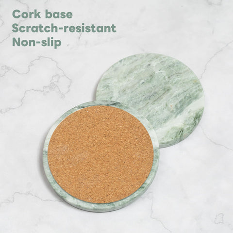 CHISELED ST DF SK premium green marble coaster adds luxurious touch to entertaining.