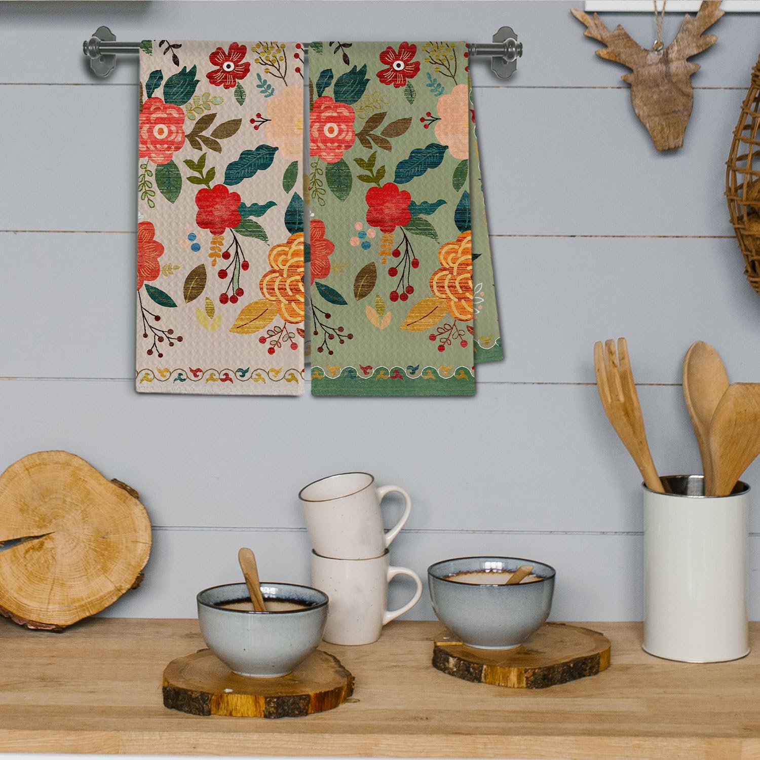 ChissNook bathroom towel in green beige enhances soft, decorative touches.