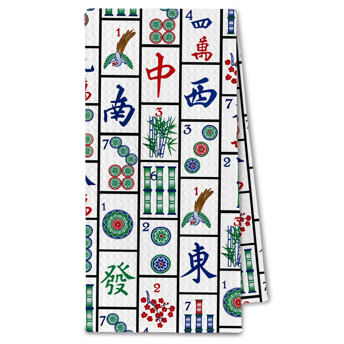 ChissNook Mahjong pattern towel for kitchen decor and daily drying.