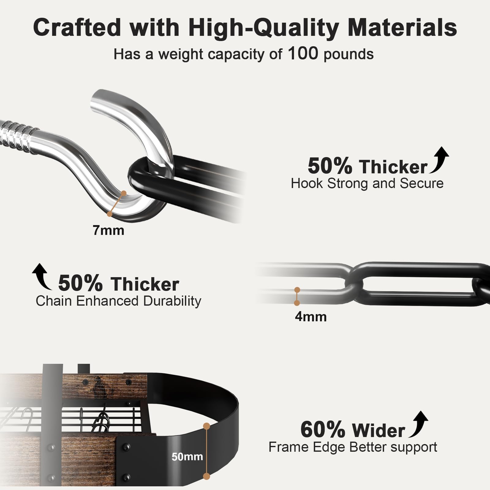 Chloraeon sturdy metal frame supports heavy-duty cookware like cast iron