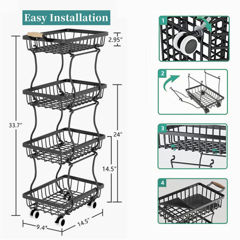 CHLORYARD two-base basket configuration on countertop with non-slip feet.