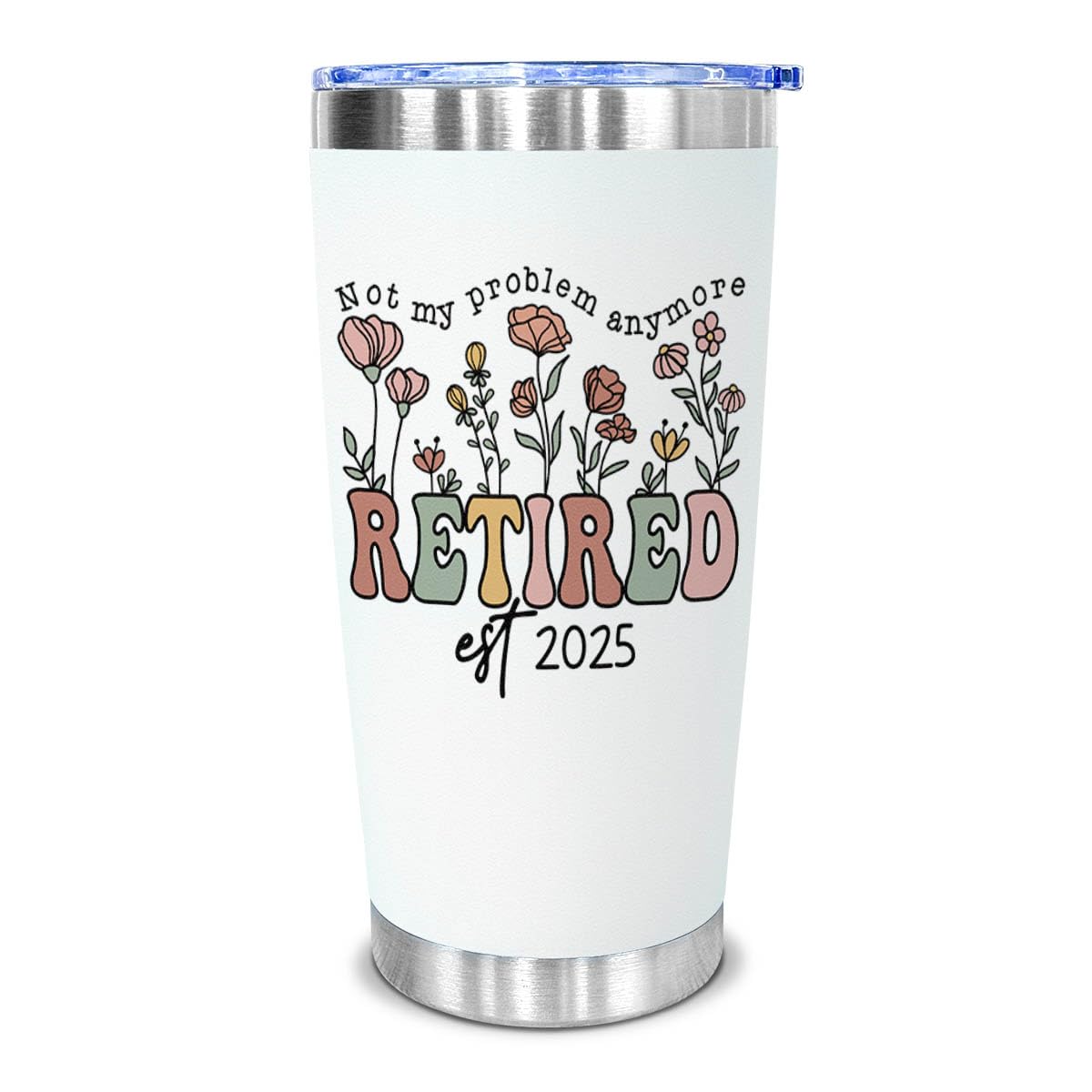 CHOANG retirement tumbler close-up with 2025 design, perfect for gifting.