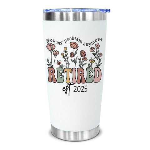 CHOANG retirement tumbler close-up with 2025 design, perfect for gifting.