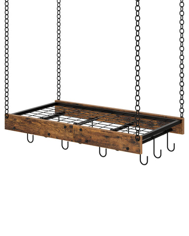 CHOEZON hanging pot rack front view for easy cookware access.