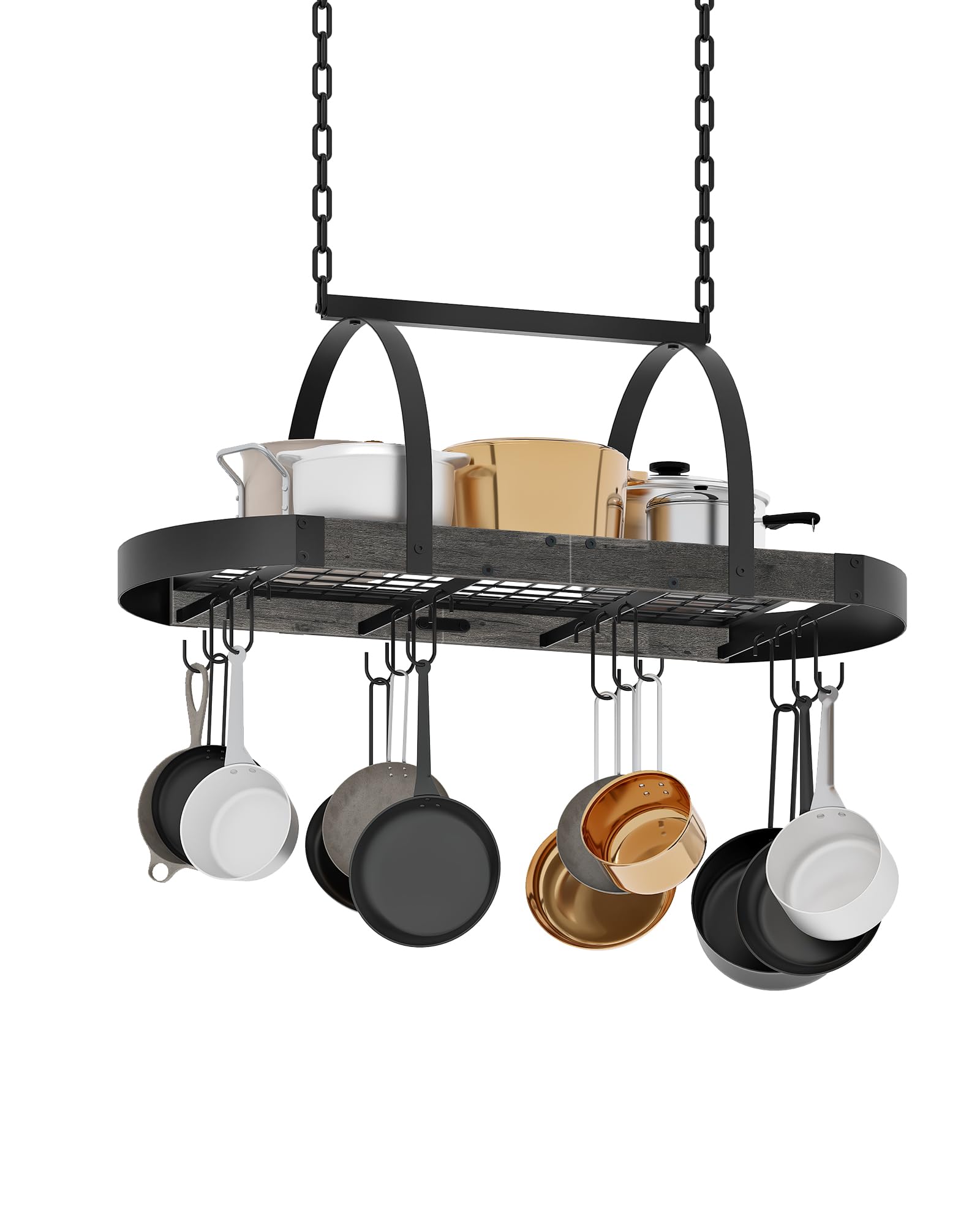 CHOEZON kitchen hanging rack keeps utensils, baking tools, and greenery organized.