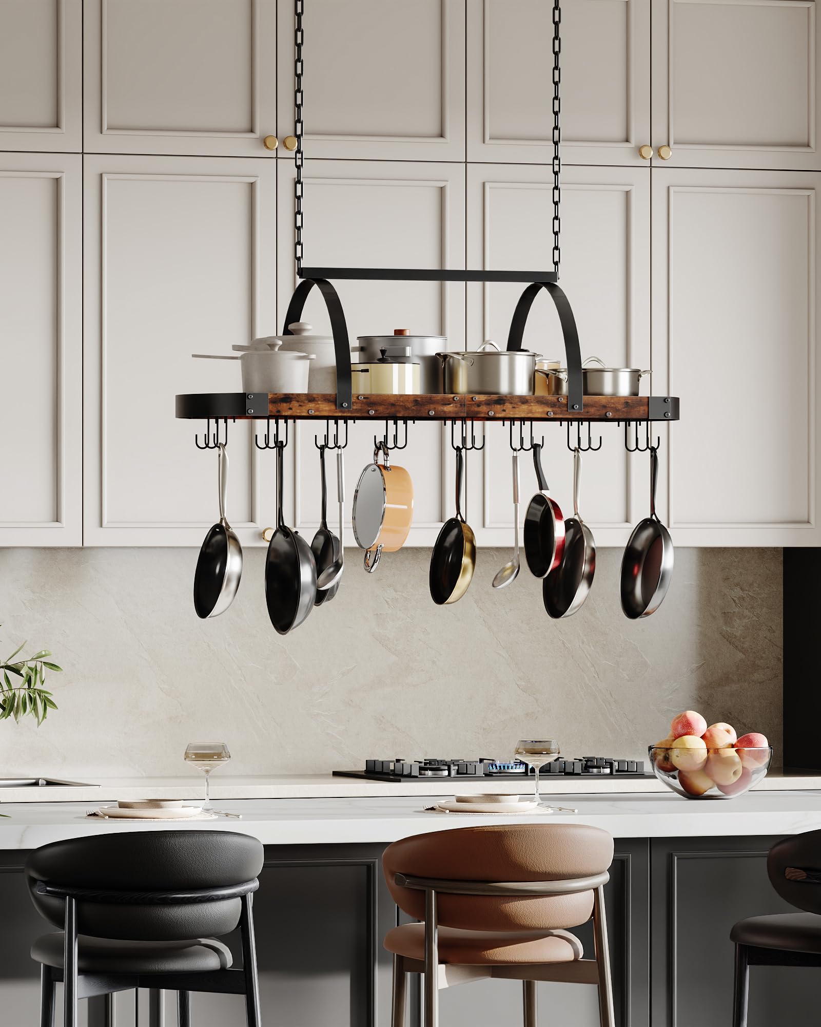 CHOEZON 24 S-hooks provide flexible hanging options for pots and pans.
