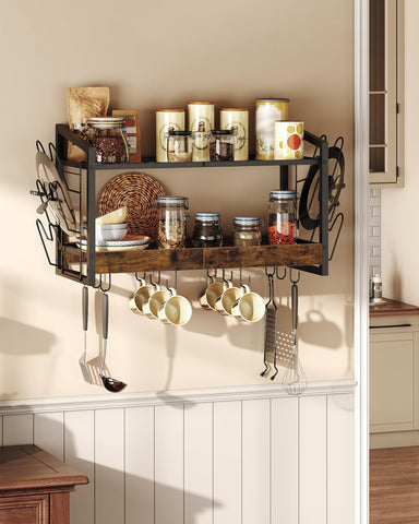 CHOEZON two-tier mesh shelves maximize vertical space without countertop clutter