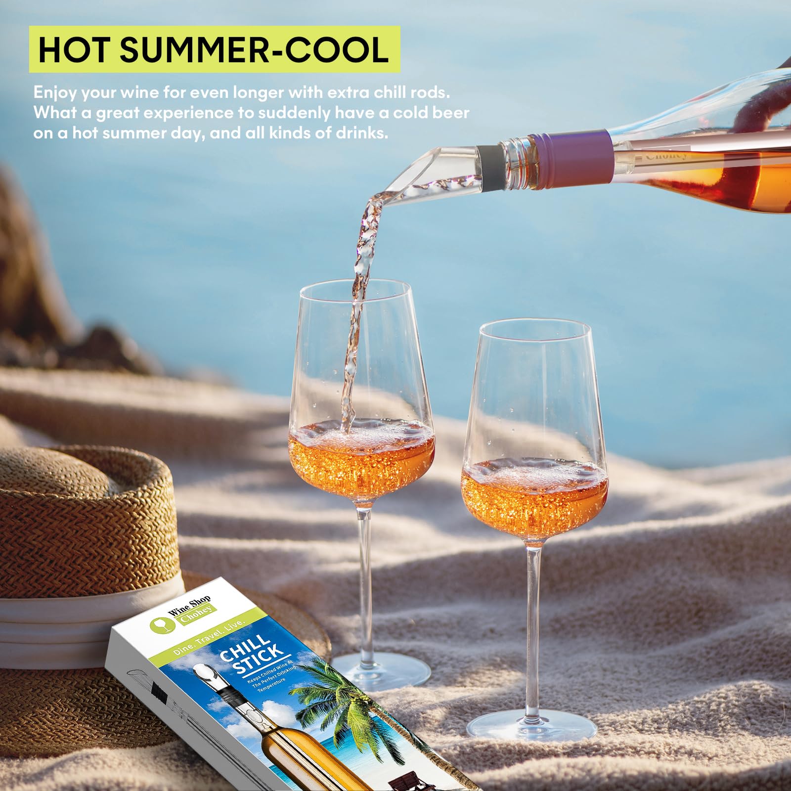 Chohey wine chiller stick compact storage for easy keeping