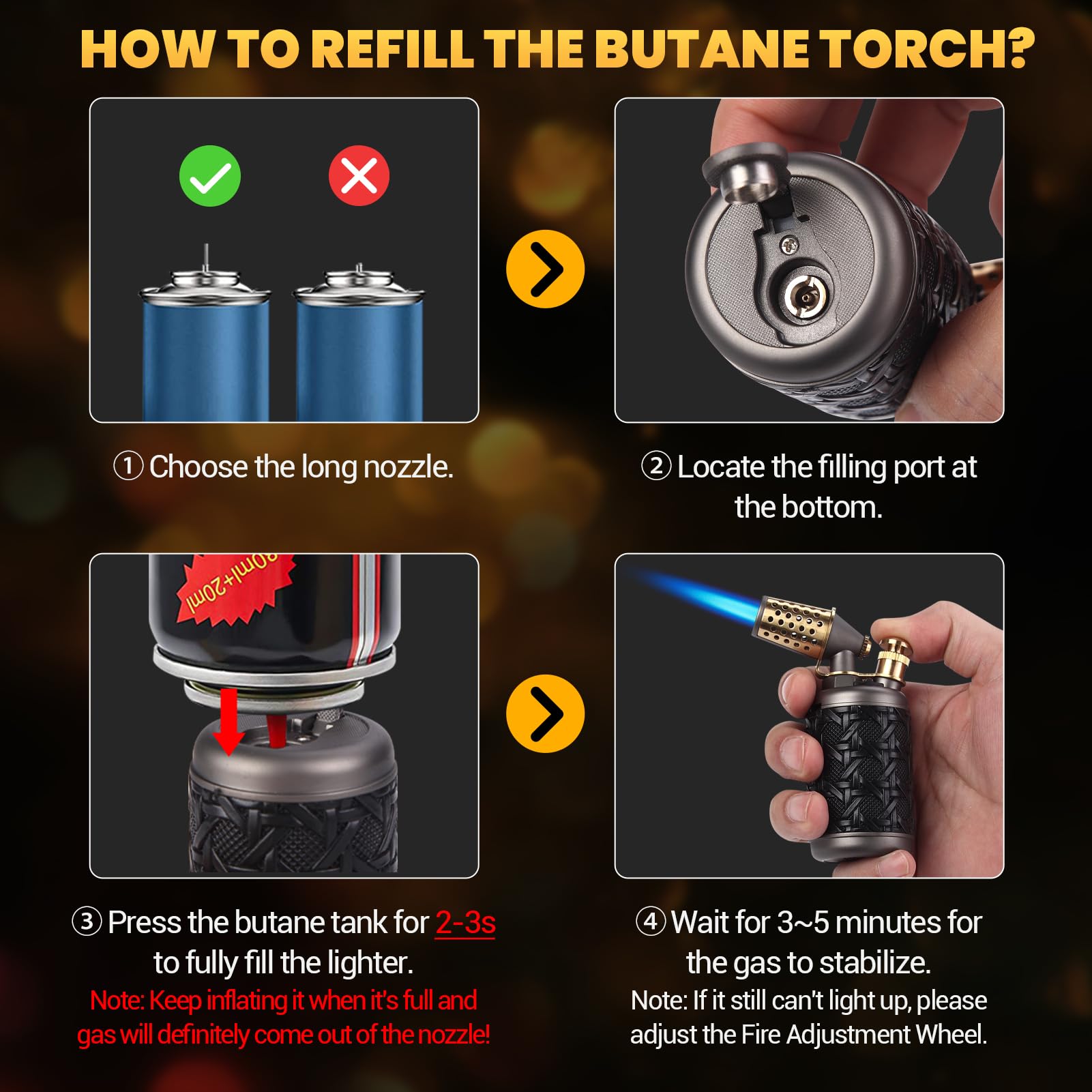 Choicedc versatile torch suitable for kitchen, BBQ, and candle lighting