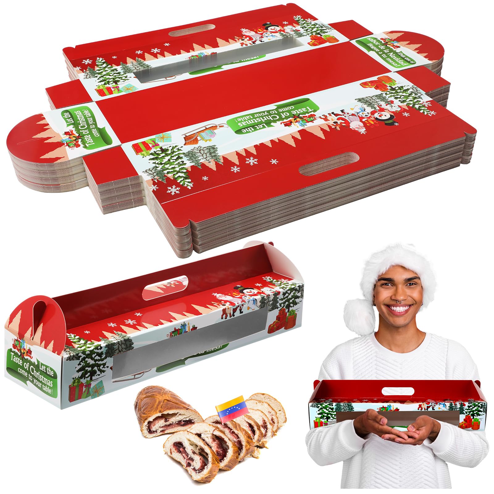 Cholemy Christmas bread box with window displays homemade treats clearly
