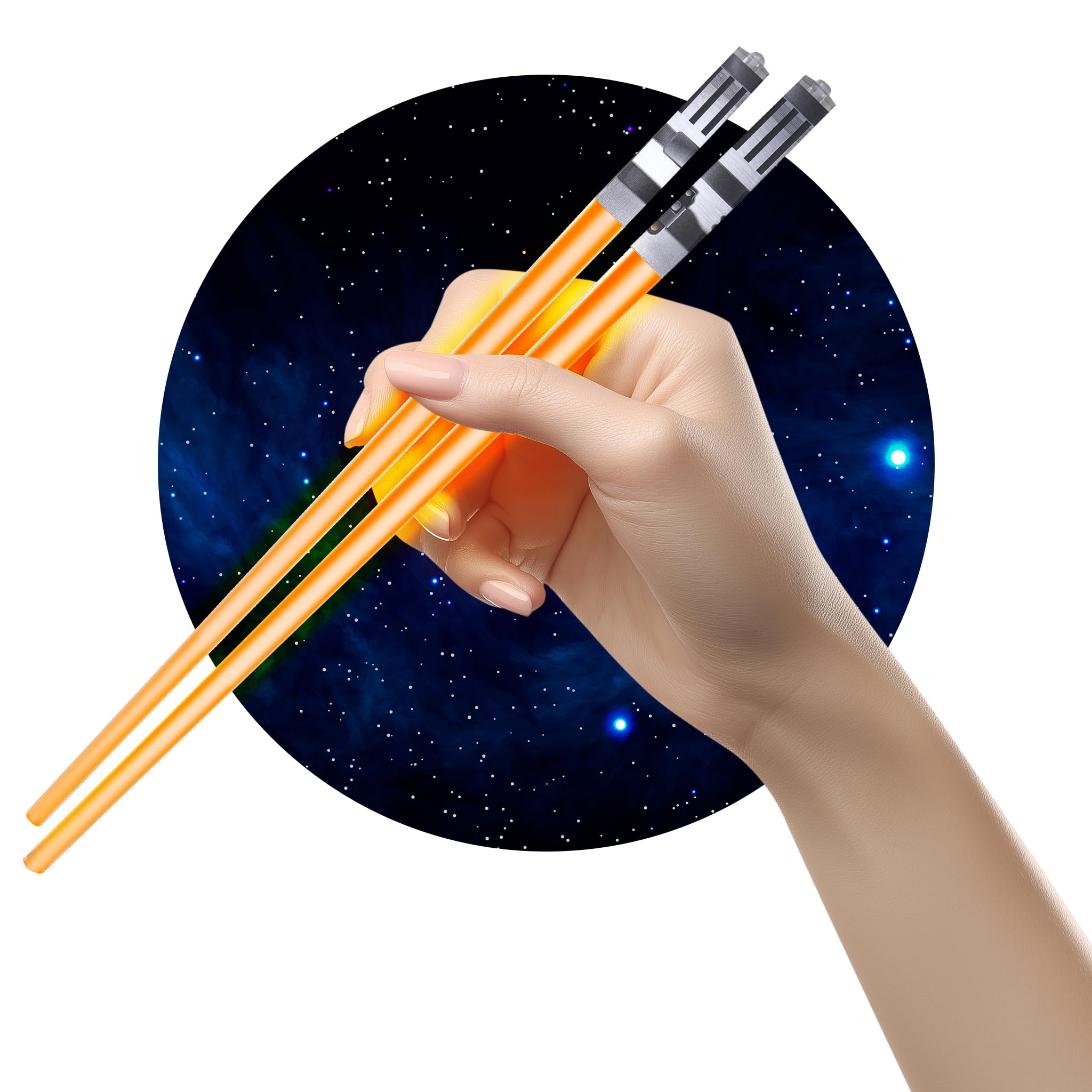 Chop Sabers orange light-up chopsticks for playful dinners