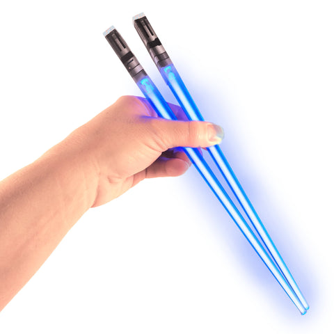 ChopSabers blue LED glow lightsaber chopsticks for fun sushi nights
