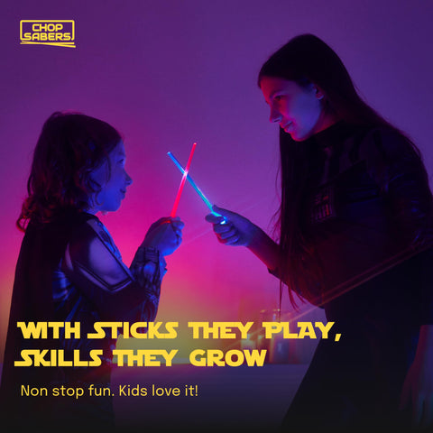 ChopSabers gift-ready packaging highlights a unique dining accessory.