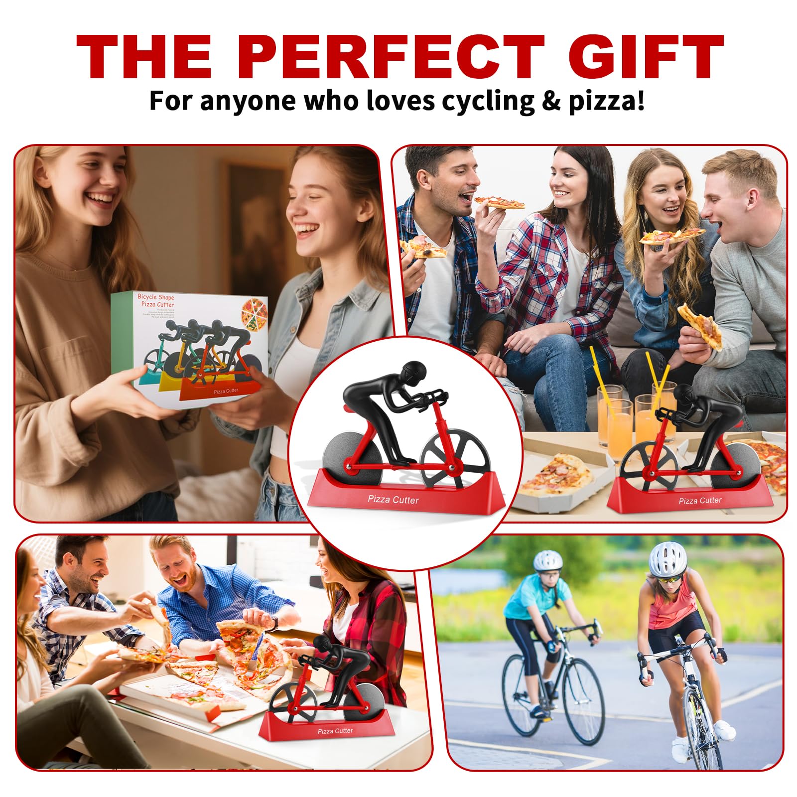 Chopwiza pizza slicer in use speeds up family meals.