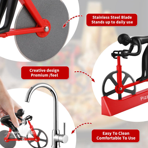 Chopwiza stainless steel pizza cutter delivers clean cuts every time.