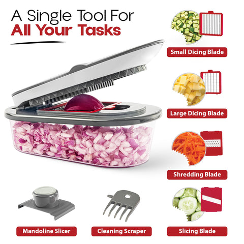 ChopZilla 4-blade stainless steel set enables precise cuts fast