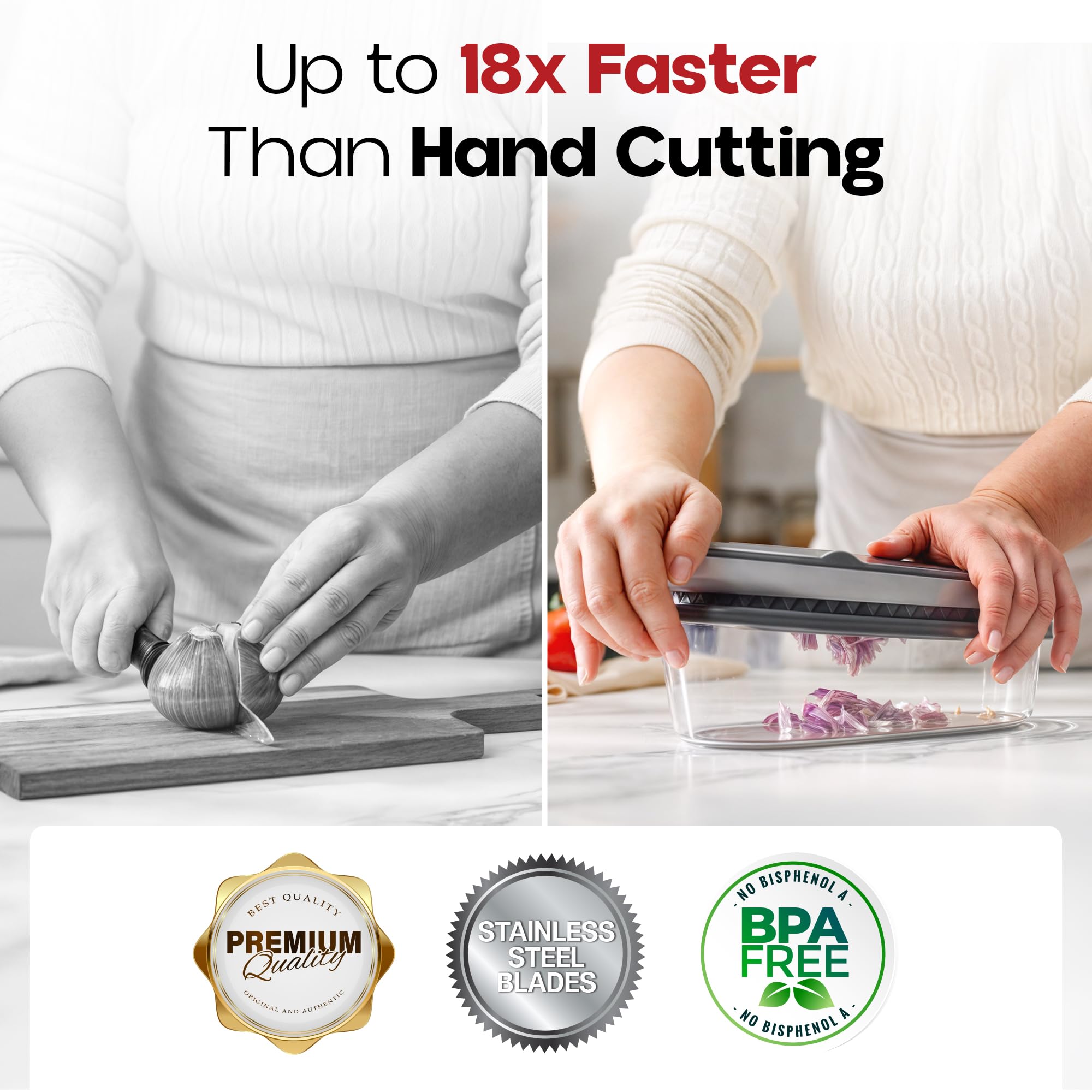 ChopZilla BPA-free plastic body for safe kitchen prep