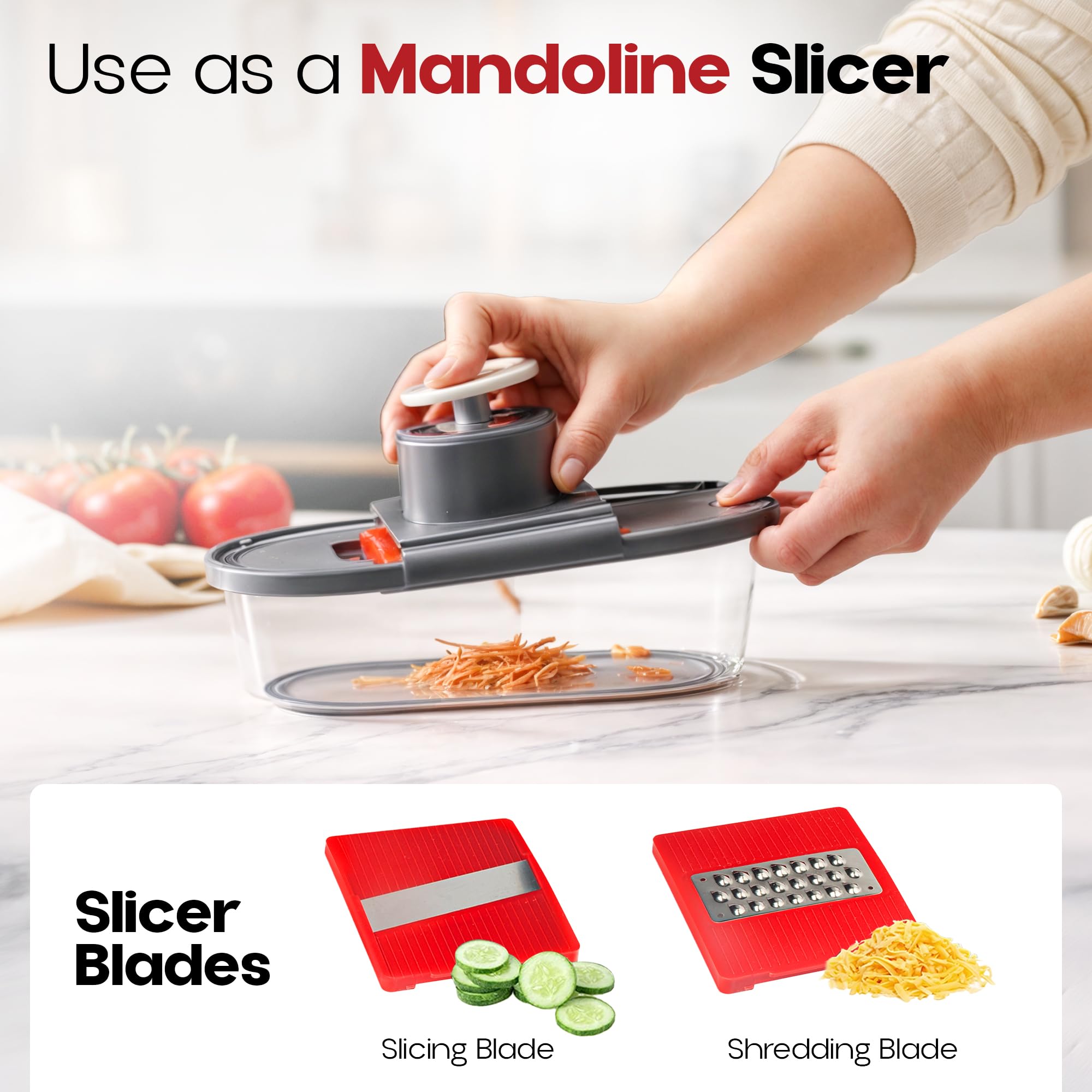 ChopZilla built-in lid keeps ingredients contained and organized
