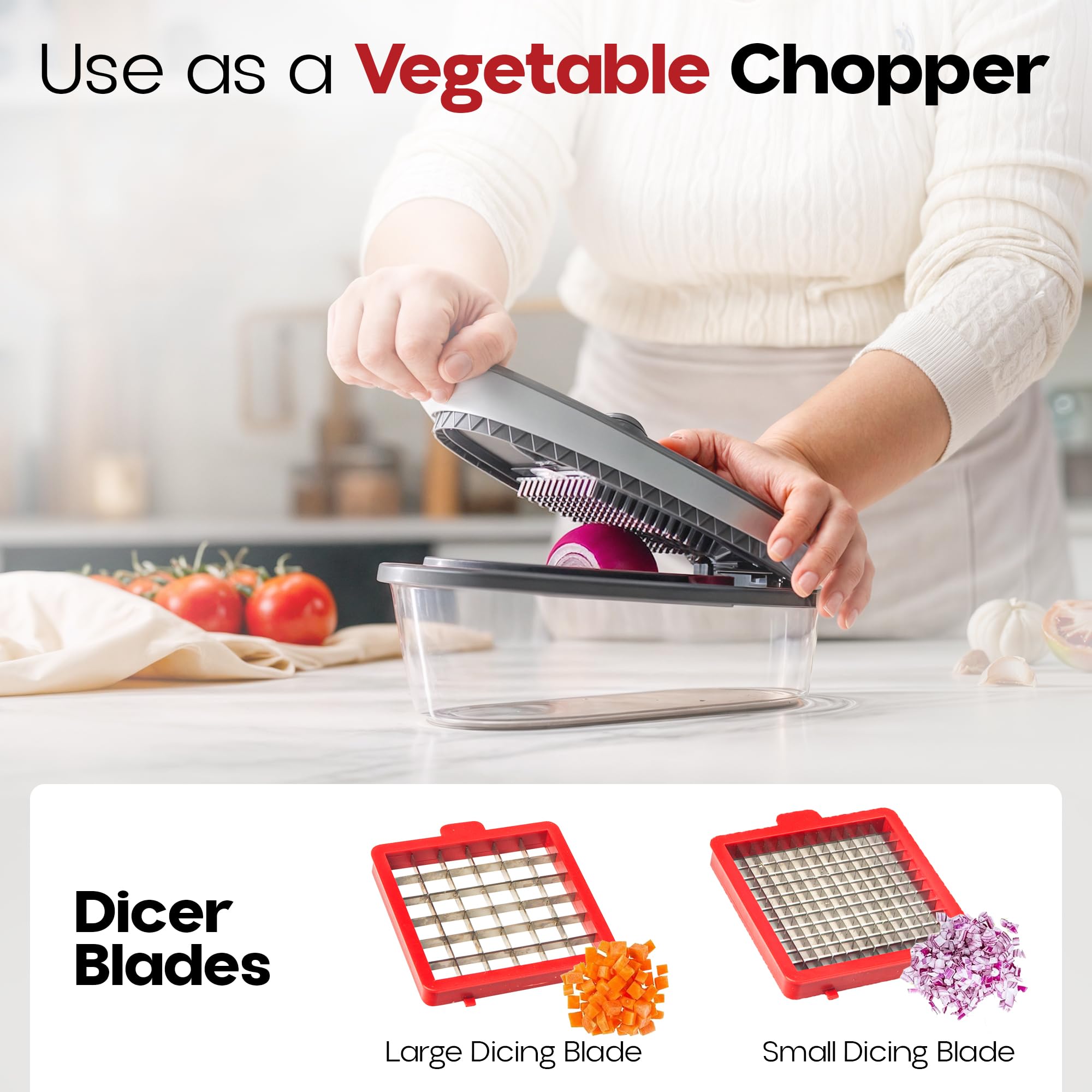 ChopZilla onion dicer blades slice onions evenly