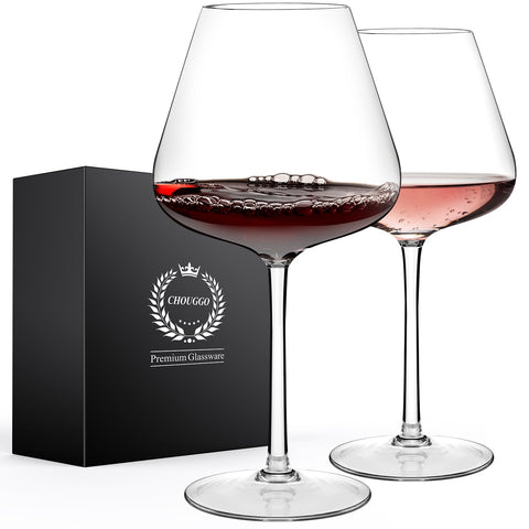 Chouggo 28oz wine glass set close-up highlighting aroma-friendly bowl