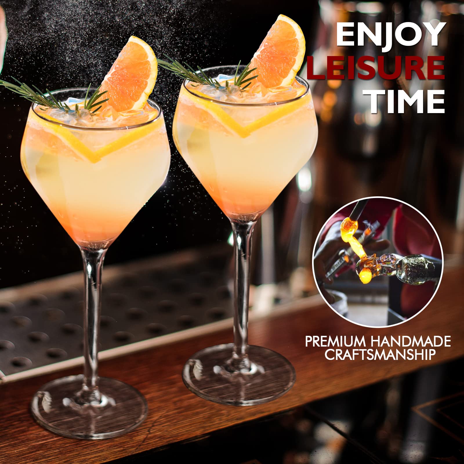 Chouggo 6oz martini glasses ideal for classic Cosmopolitan servings.