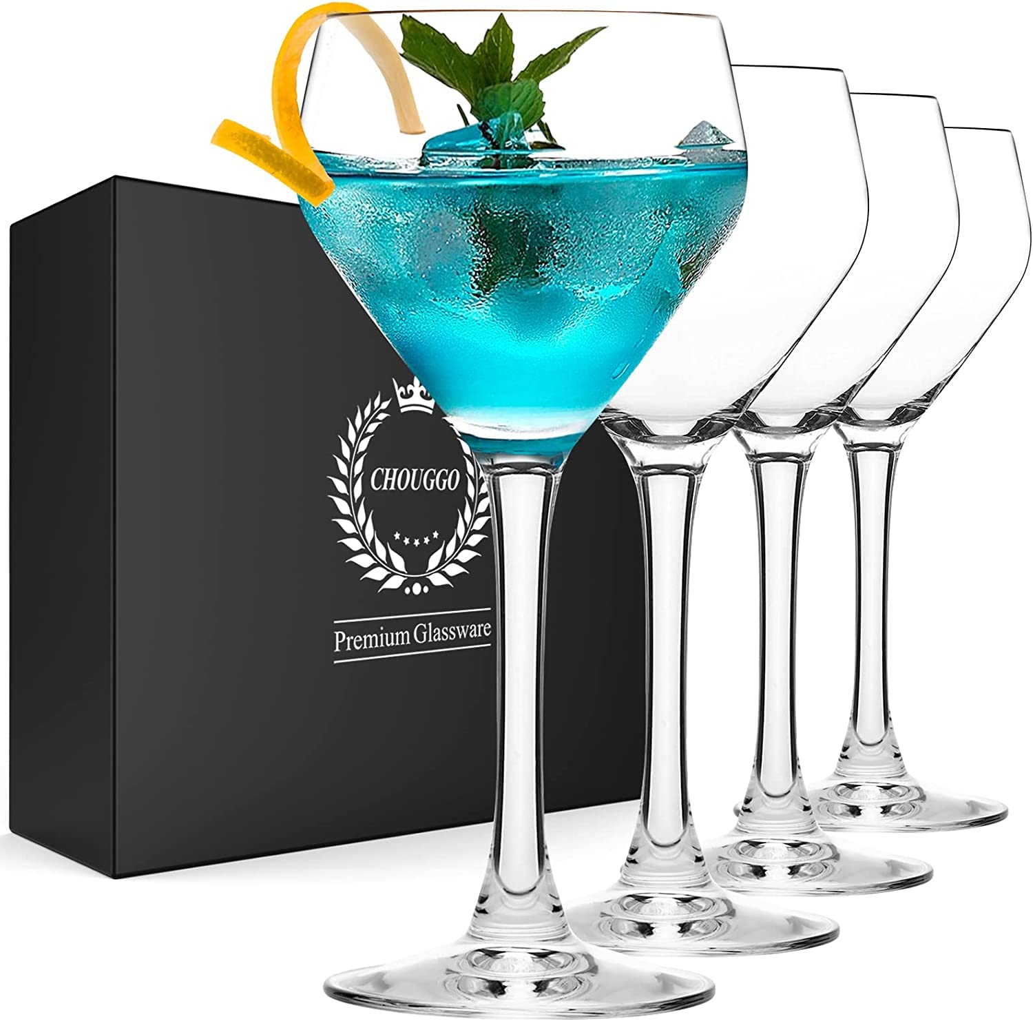 Chouggo Nick & Nora glasses set of 4 for elegant cocktails and refined martinis.