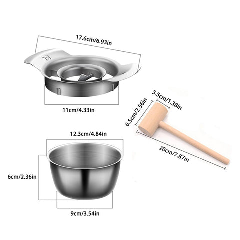 Dishwasher-safe components simplify cleanup after pomegranate prep