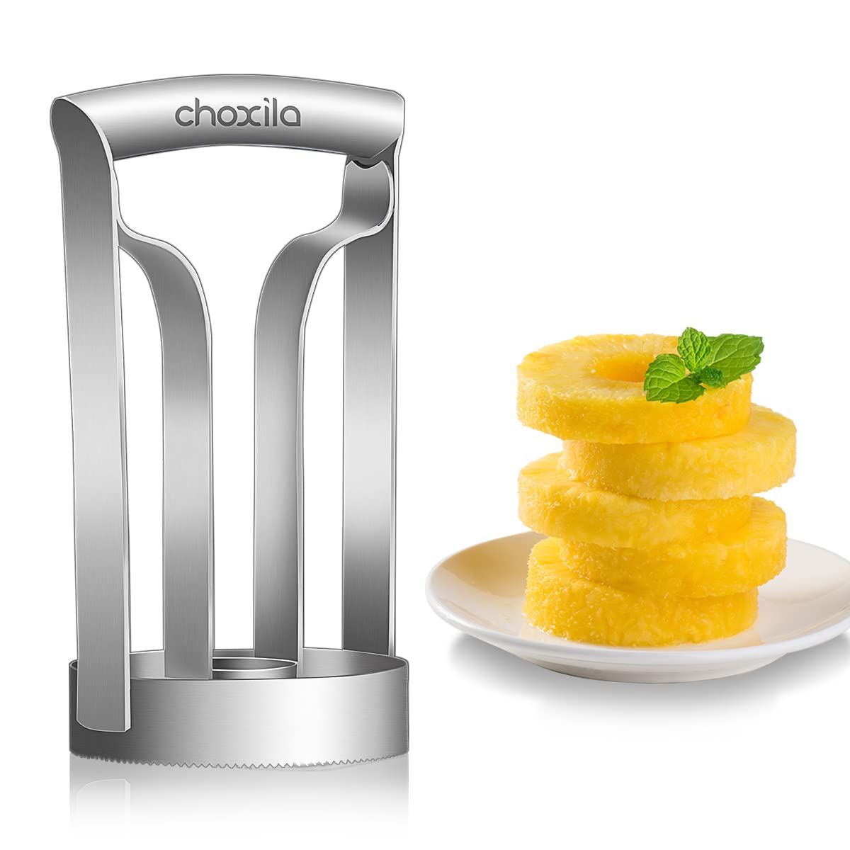 Choxila pineapple corer large stainless removes core easily for fast pineapple slices.