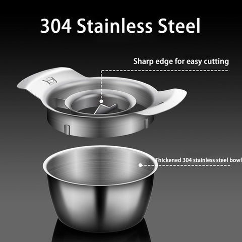 Durable stainless steel deseeder components designed for quick, clean use; dishwasher-safe for easy cleanup