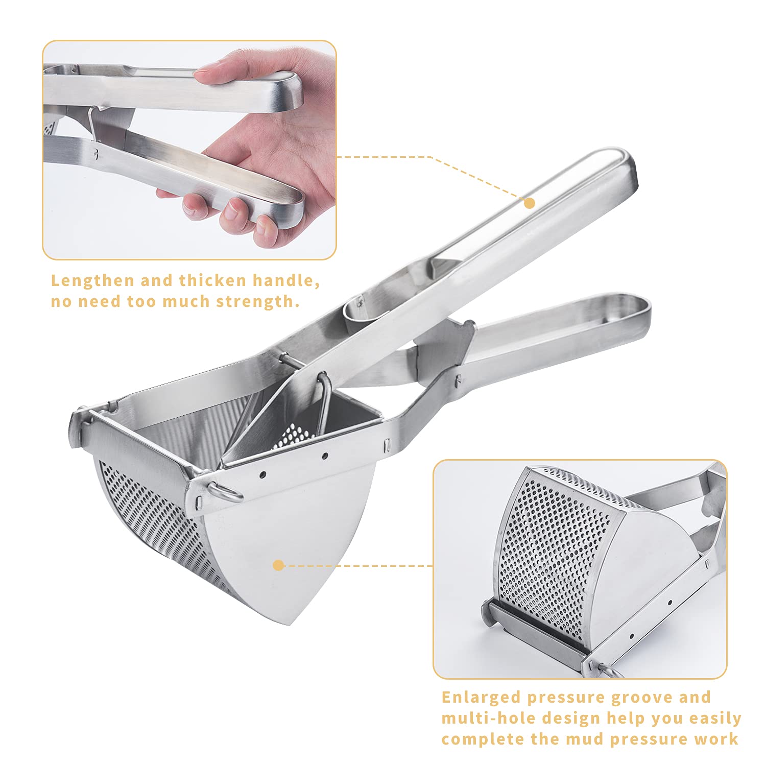 Choxila stainless steel masher designed for easy cleaning