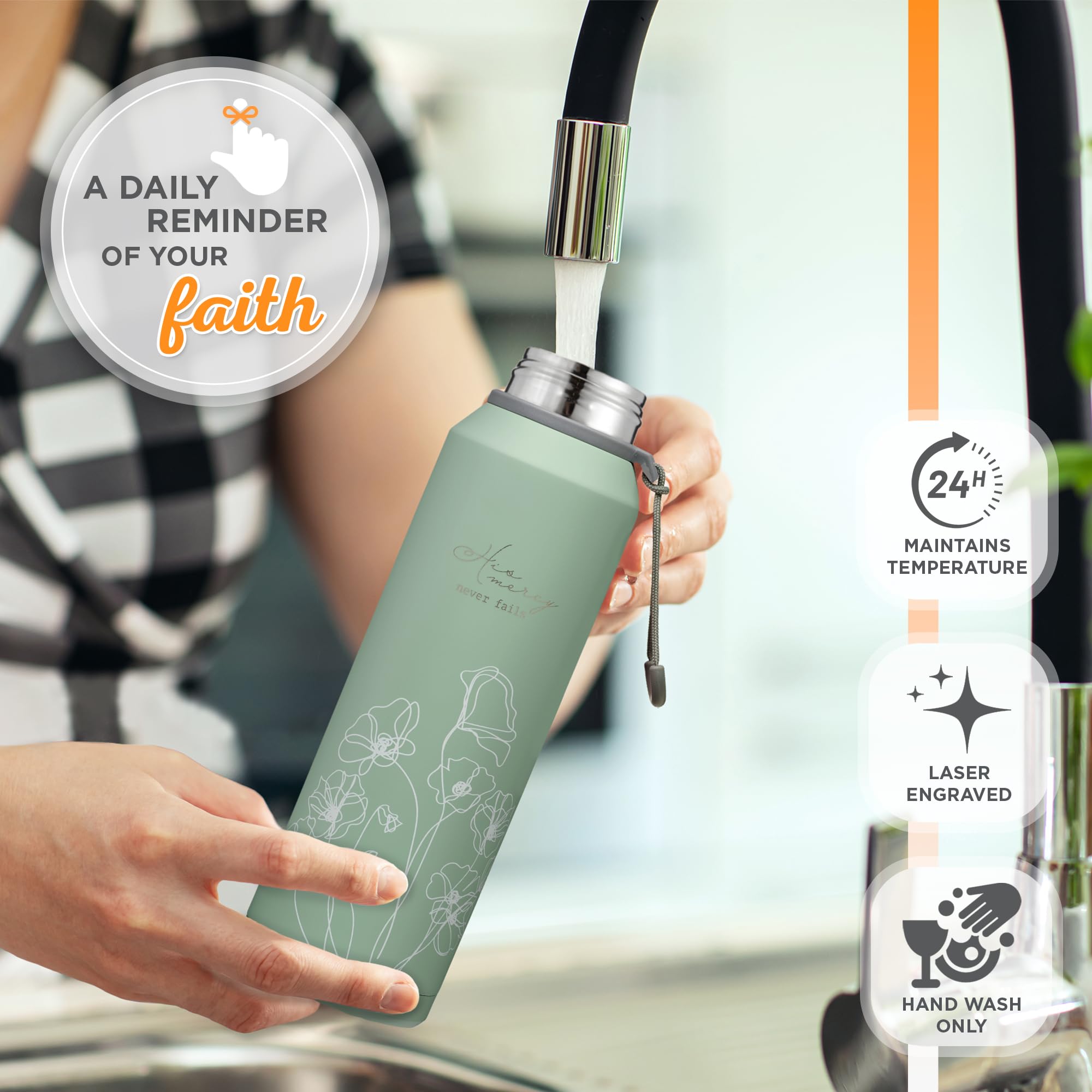 Christian Art Gifts BPA-free stainless steel bottle for safe hydration