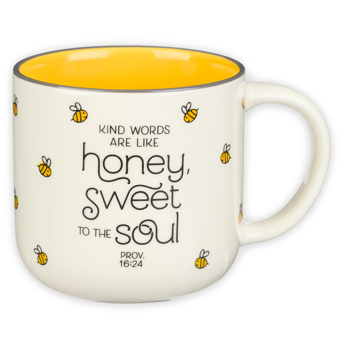 Christian Art Gifts mug with bees front view for cozy mornings