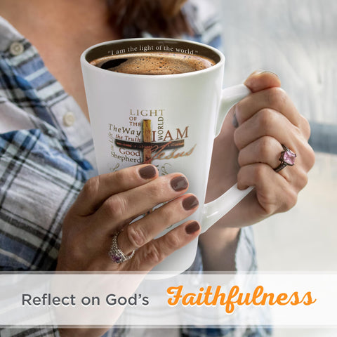 Christian Art Gifts cross and names design on mug, everyday inspiration.