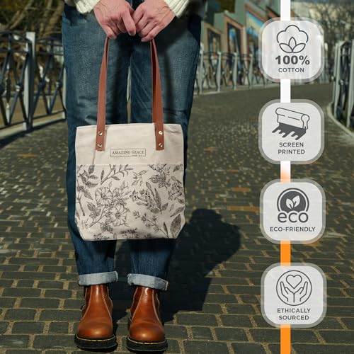 Christian Art Gifts floral tote zipper closure close-up for secure storage
