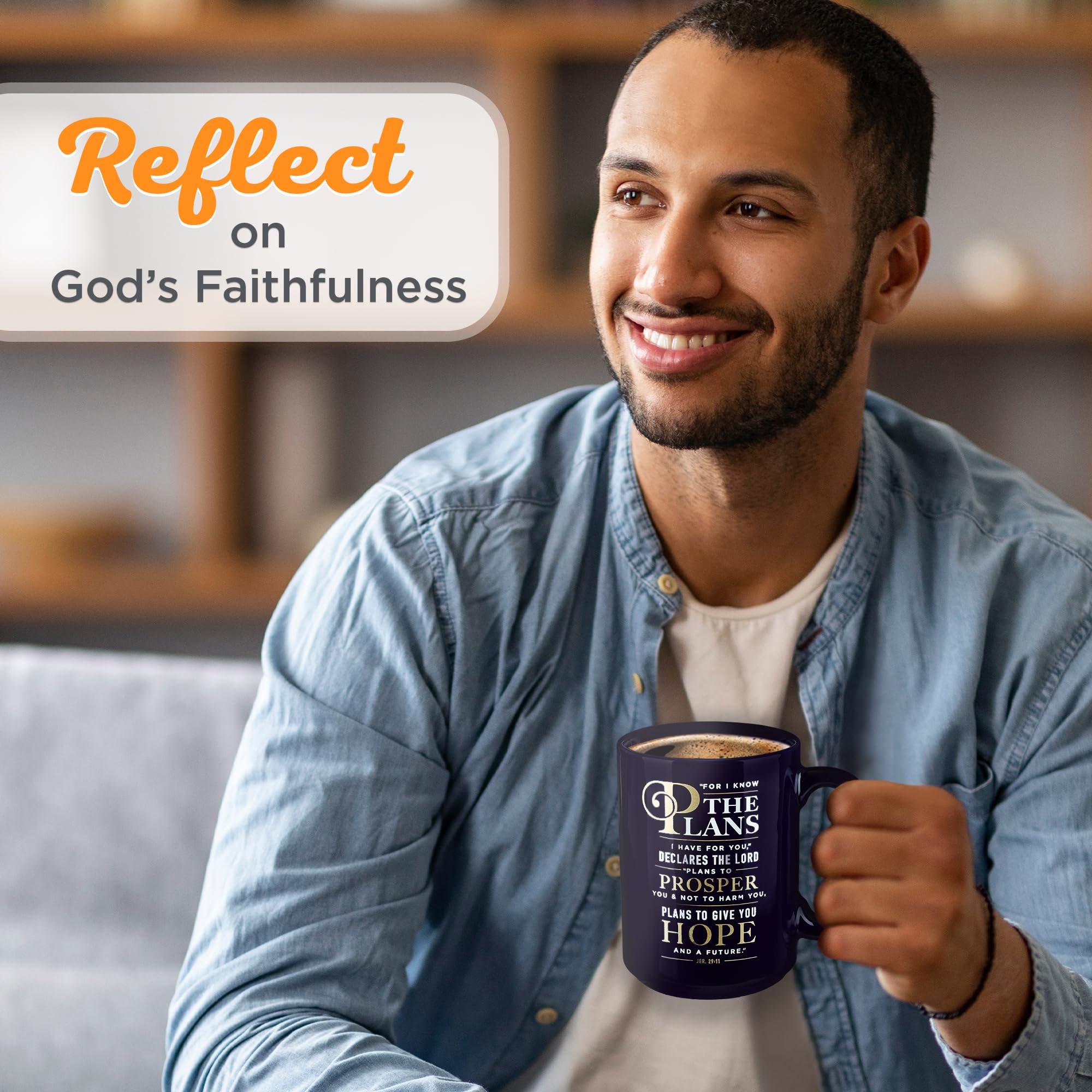 Christian Art Gifts Jeremiah 29:11 mug front, features the verse for reflection.