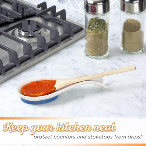 Compact spoon rest complements other pieces from the Sweet Summertime Lemons Collection.